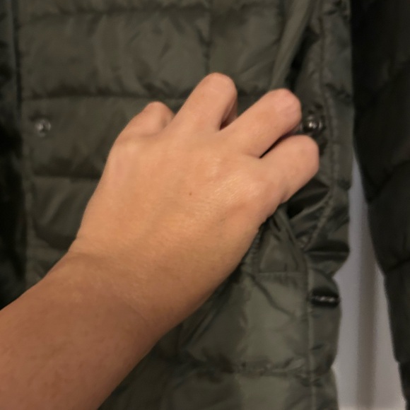Lands' End women Long olive Quilted light Puffer Coat sz 14 - Picture 6 of 13